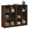 Estantería | Librería | Armario De Libros Con Puertas Madera Marrón Roble 136x37x109 Cm Cfw760249