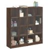 Estantería | Librería | Armario De Libros Con Puertas Madera Marrón Roble 136x37x142 Cm Cfw760250