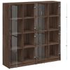 Estantería | Librería | Armario De Libros Con Puertas Madera Marrón Roble 136x37x142 Cm Cfw760250