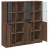 Estantería | Librería | Armario De Libros Con Puertas Madera Marrón Roble 136x37x142 Cm Cfw760251