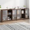 Estantería | Librería | Armario De Libros Con Puertas Madera Marrón Roble 204x37x75 Cm Cfw760252