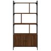 Estantería | Librería | Armario De Libros Con Puertas Madera Marrón Roble 76,5x30x154,5 Cm Cfw760253