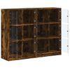 Estantería | Librería | Armario De Libros Con Puertas Madera Roble Ahumado 136x37x109 Cm Cfw760254