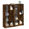 Estantería | Librería | Armario De Libros Con Puertas Madera Roble Ahumado 136x37x142 Cm Cfw760255