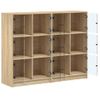 Estantería | Librería | Armario De Libros Con Puertas Madera Roble Sonoma 136x37x109 Cm Cfw760259