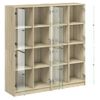 Estantería | Librería | Armario De Libros Con Puertas Madera Roble Sonoma 136x37x142 Cm Cfw760260