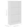 Estantería | Librería | Armario De Libros De 3 Niveles Madera Contrachapada Blanca 60x24x109cm Cfw760339