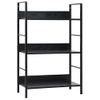 Estantería | Librería | Armario De Libros De 3 Niveles Madera Ingeniería Negro 60x27,6x90,5 Cm Cfw760349