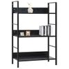 Estantería | Librería | Armario De Libros De 3 Niveles Madera Ingeniería Negro 60x27,6x90,5 Cm Cfw760349