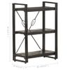 Estantería | Librería | Armario De Libros De 3 Niveles Madera Maciza De Mango Negro 60x30x80cm Cfw760354