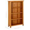 Estantería | Librería | Armario De Libros De 4 Niveles De Madera Maciza De Roble 70x22x110 Cm Cfw760401