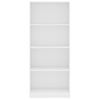 Estantería | Librería | Armario De Libros De 4 Niveles Madera Contrachapada Blanca 60x24x142cm Cfw760403