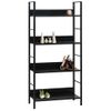 Estantería | Librería | Armario De Libros De 4 Niveles Madera Ingeniería Negro 60x27,6x124,5cm Cfw760417