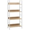 Estantería | Librería | Armario De Libros De 4 Niveles Madera Ingeniería Roble 60x27,6x124,5cm Cfw760418