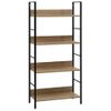 Estantería | Librería | Armario De Libros De 4 Niveles Madera Ingeniería Roble 60x27,6x124,5cm Cfw760419