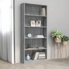 Estantería | Librería | Armario De Libros De 5 Niveles Contrachapada Gris Sonoma 80x24x175 Cm Cfw760460