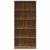 Estantería | Librería | Armario De Libros De 5 Niveles Contrachapada Marrón Roble 80x24x175 Cm Cfw760463