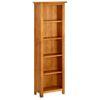 Estantería | Librería | Armario De Libros De 5 Niveles De Madera Maciza De Roble 45x22x140 Cm Cfw760464