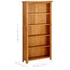 Estantería | Librería | Armario De Libros De 5 Niveles De Madera Maciza De Roble 70x22x140 Cm Cfw760465