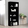 Estantería | Librería | Armario De Libros De 5 Niveles Madera Contrachapada Negra 80x30x189 Cm Cfw760476