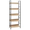 Estantería | Librería | Armario De Libros De 5 Niveles Madera Ingeniería Roble 60x27,6x158,5cm Cfw760490