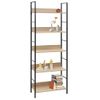 Estantería | Librería | Armario De Libros De 5 Niveles Madera Ingeniería Roble 60x27,6x158,5cm Cfw760490