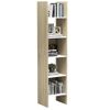 Estantería | Librería | Armario De Libros De Madera Contrachapada Blanco Y Roble 40x35x180 Cm Cfw760614