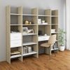 Estantería | Librería | Armario De Libros De Madera Contrachapada Blanco Y Roble 40x35x180 Cm Cfw760614