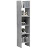 Estantería | Librería | Armario De Libros De Madera Contrachapada Gris Hormigón 40x35x180 Cm Cfw760622