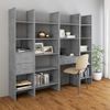 Estantería | Librería | Armario De Libros De Madera Contrachapada Gris Hormigón 40x35x180 Cm Cfw760622