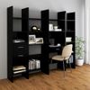 Estantería | Librería | Armario De Libros De Madera Contrachapada Negro 40x35x180 Cm Cfw760633