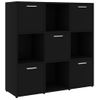 Estantería | Librería | Armario De Libros De Madera Contrachapada Negro 90x30x90 Cm Cfw760638