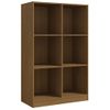 Estantería | Librería | Armario De Libros De Madera Maciza De Pino Marrón 70x33x110 Cm Cfw760724