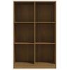 Estantería | Librería | Armario De Libros De Madera Maciza De Pino Marrón 70x33x110 Cm Cfw760724