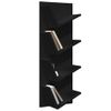 Estantería | Librería | Armario De Libros De Pared 4 Niveles Negro 33x16x90 Cm Cfw760744