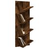 Estantería | Librería | Armario De Libros De Pared 4 Niveles Roble Ahumado 33x16x90 Cm Cfw760745