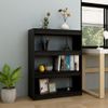 Estantería | Librería | Armario De Libros Divisor De Espacios Madera Pino Negro 100x30x103 Cm Cfw760835