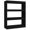 Estantería | Librería | Armario De Libros Divisor De Espacios Madera Pino Negro 100x30x103 Cm Cfw760835