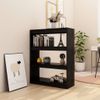 Estantería | Librería | Armario De Libros Divisor De Espacios Madera Pino Negro 100x30x103 Cm Cfw760835