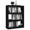 Estantería | Librería | Armario De Libros Divisor De Espacios Madera Pino Negro 100x30x103 Cm Cfw760835