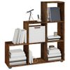 Estantería | Librería | Armario De Libros Forma De Escalera Madera Contrachapada Roble Ahumado Cfw760867