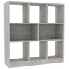 Estantería | Librería | Armario De Libros Contrachapada Gris Hormigón 97,5x29,5x100cm Cfw760924