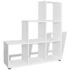 Estantería | Librería | Armario De Libros En Forma De Escalera 107 Cm Blanca Cfw760925