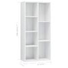 Estantería | Librería | Armario De Libros Madera Contrachapada Blanco Brillante 50x25x106 Cm Cfw760956