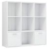 Estantería | Librería | Armario De Libros Madera Contrachapada Blanco Brillante 98x30x98 Cm Cfw760961