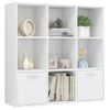 Estantería | Librería | Armario De Libros Madera Contrachapada Blanco Brillante 98x30x98 Cm Cfw760961