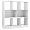 Estantería | Librería | Armario De Libros Madera Contrachapada Blanco Brillo 97,5x29,5x100 Cm Cfw760964