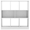 Estantería | Librería | Armario De Libros Madera Contrachapada Blanco Brillo 97,5x29,5x100 Cm Cfw760964