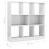 Estantería | Librería | Armario De Libros Madera Contrachapada Blanco Brillo 97,5x29,5x100 Cm Cfw760964