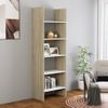 Estantería | Librería | Armario De Libros Madera Contrachapada Blanco Y Roble 60x35x180 Cm Cfw760965